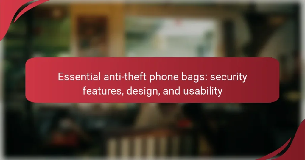 Essential anti-theft phone bags: security features, design, and usability