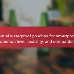 Essential waterproof pouches for smartphones: protection level, usability, and compatibility