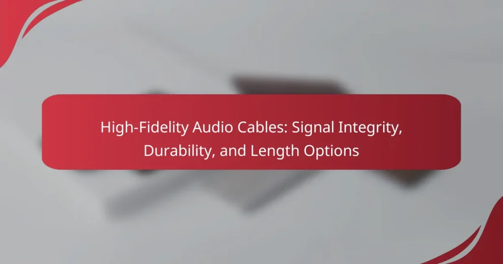 High-Fidelity Audio Cables: Signal Integrity, Durability, and Length Options