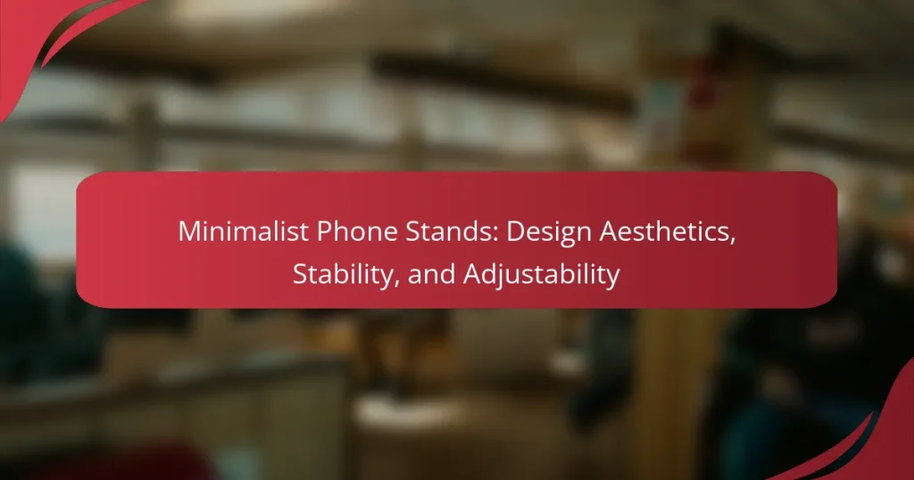 Minimalist Phone Stands: Design Aesthetics, Stability, and Adjustability