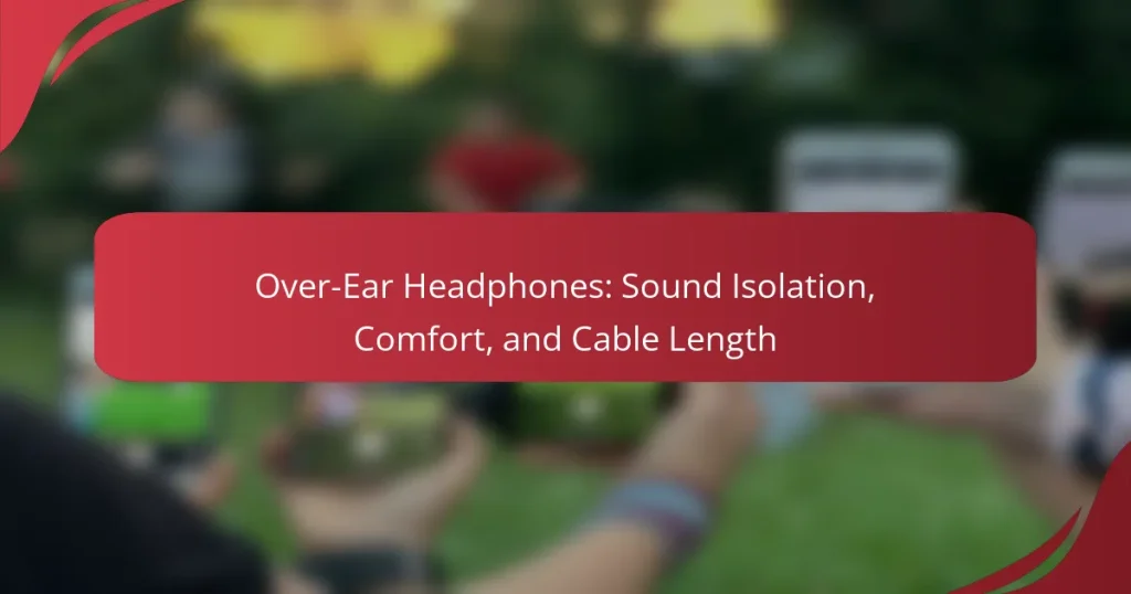 Over-Ear Headphones: Sound Isolation, Comfort, and Cable Length