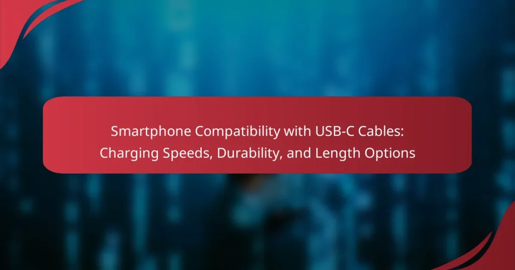 Smartphone Compatibility with USB-C Cables: Charging Speeds, Durability, and Length Options