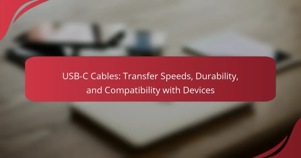 USB-C Cables: Transfer Speeds, Durability, and Compatibility with Devices