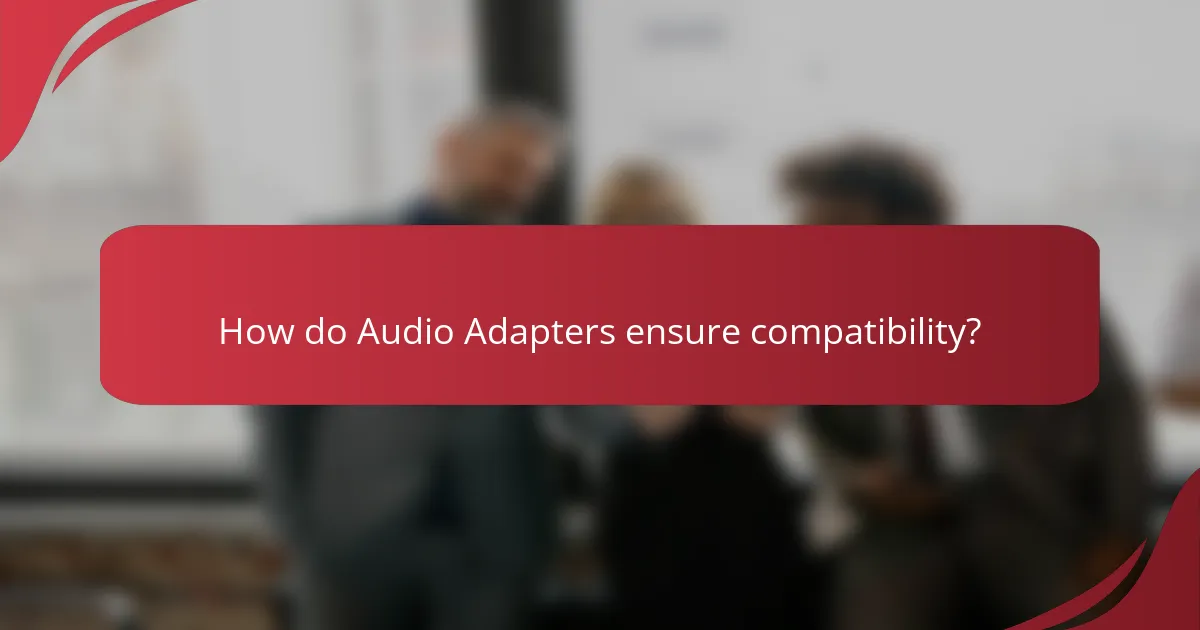 How do Audio Adapters ensure compatibility?