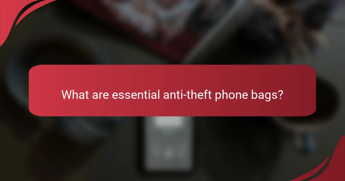 What are essential anti-theft phone bags?