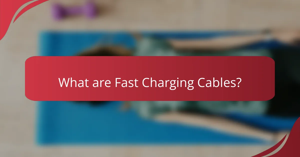 What are Fast Charging Cables?